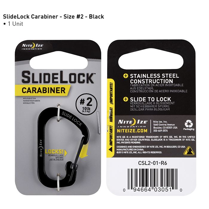Karabiner #6 Slidelock Schwarz Soellaart.nl