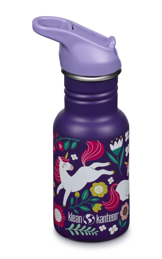 Klean Kanteen KlK 12oz Classic Narrow Met Flipsportdop Drinkfles Leaping Unicorns 355ml