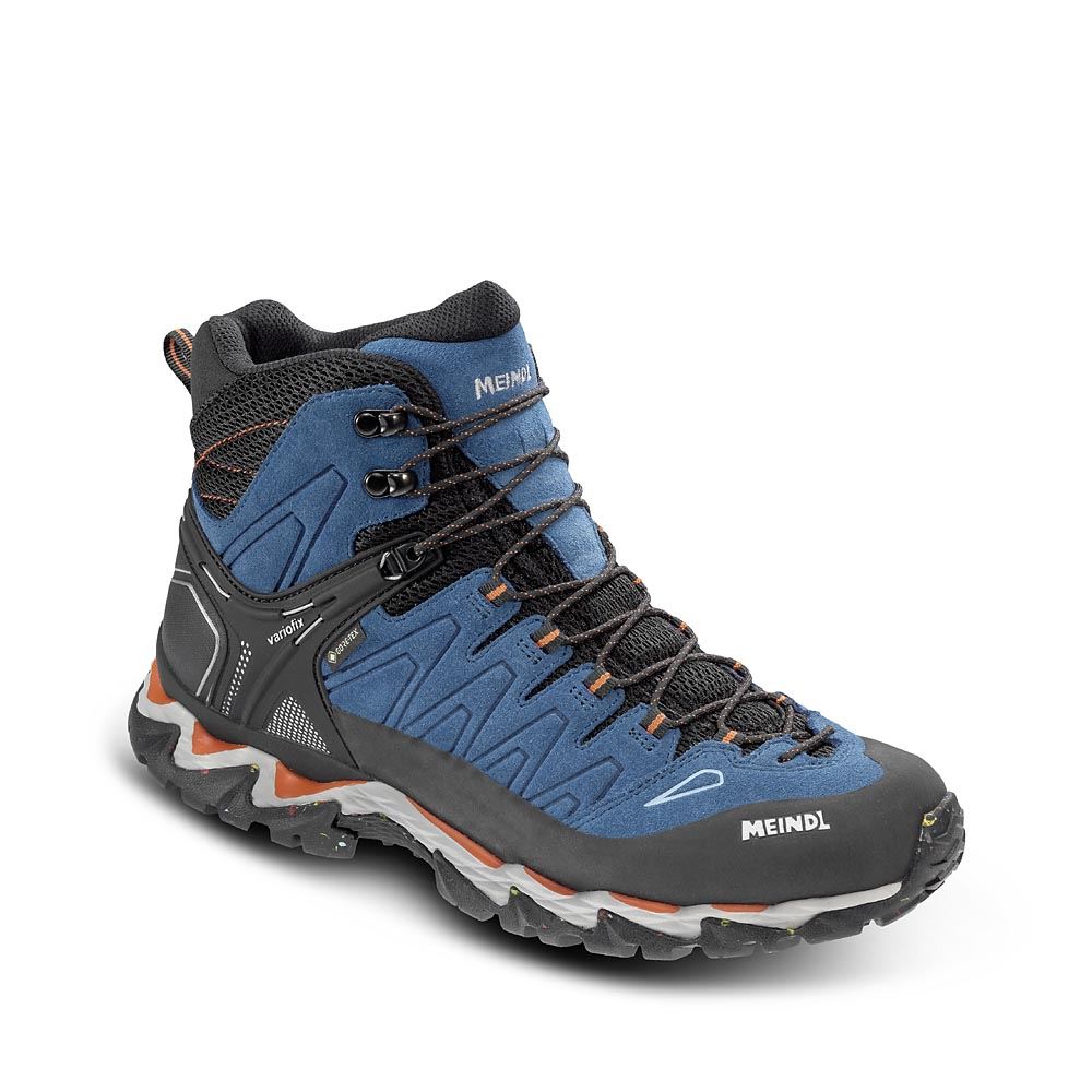 Meindl Lite Hike Gtx Heren Hoge Wandelschoen Blau/Orange 8/42