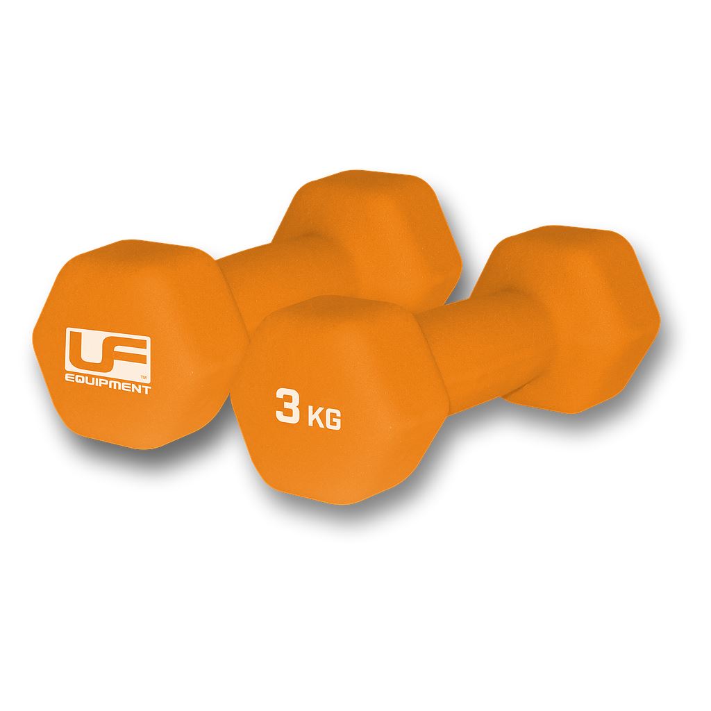 Hex Dumbbells (1 Paar) Gewichten Orange 3kg