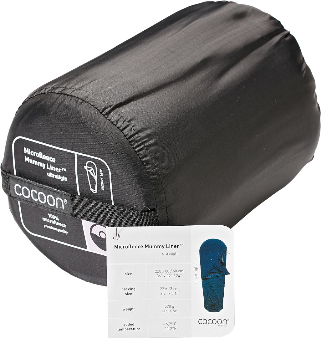 Mikrofleece Mumienliner, Dunkles Petrol, Linker Schlafsack-Inlett Soellaart.nl