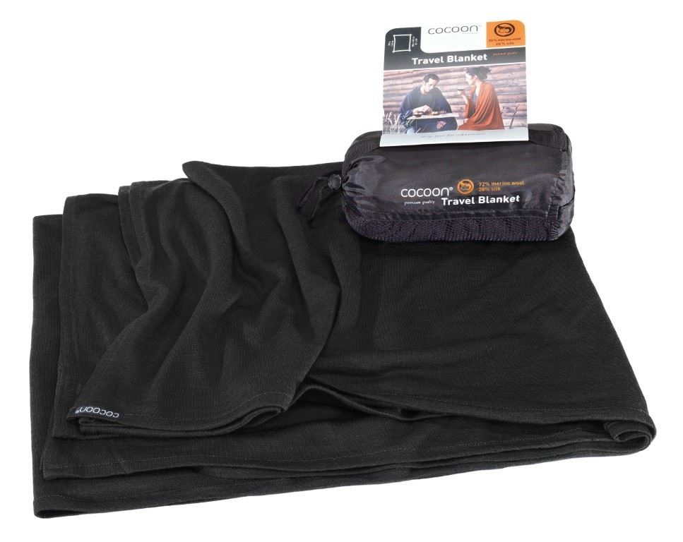 Travel Blanket Merino Wool/Silk Deken Black