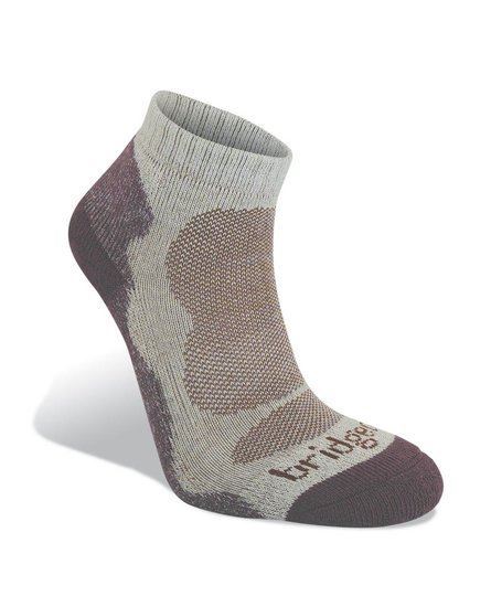Bridgedale Bamboo Lo Dames Wandelsok Natural/ Aubergine S