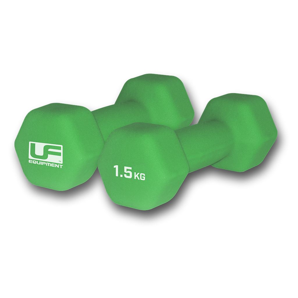 Hex Dumbbells (1 Paar) Gewichten Groen 1,5kg