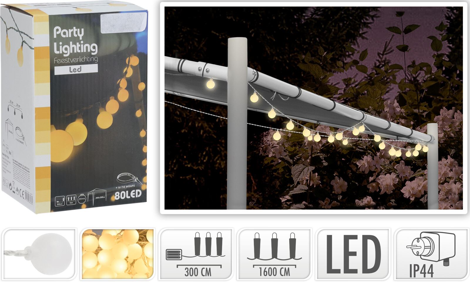Soellaart Feestverlichting 80 Led Lampen
