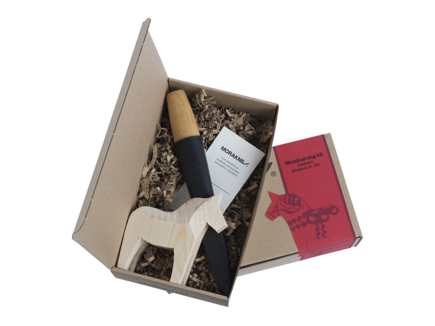 Morakniv Woodcarving Kit Dalahorse 120 Vastmes Bruin