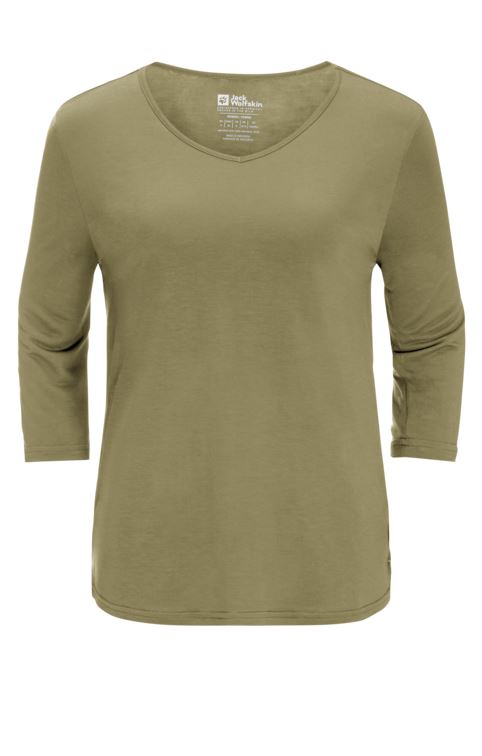 Jack wolfskin Mola 3/4 T-Shirt Dames Bay Leaf S