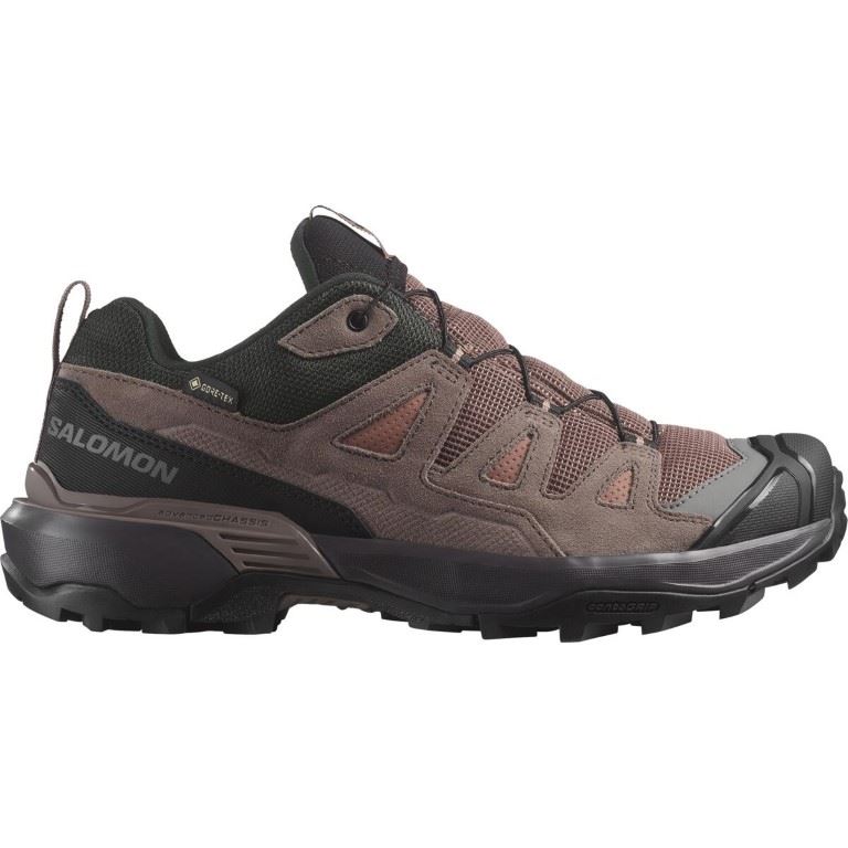 X ULTRA 360 LEATHER GORE-TEX Lage Wandelschoen Dames Cognac/Peppercorn/Black 8,5
