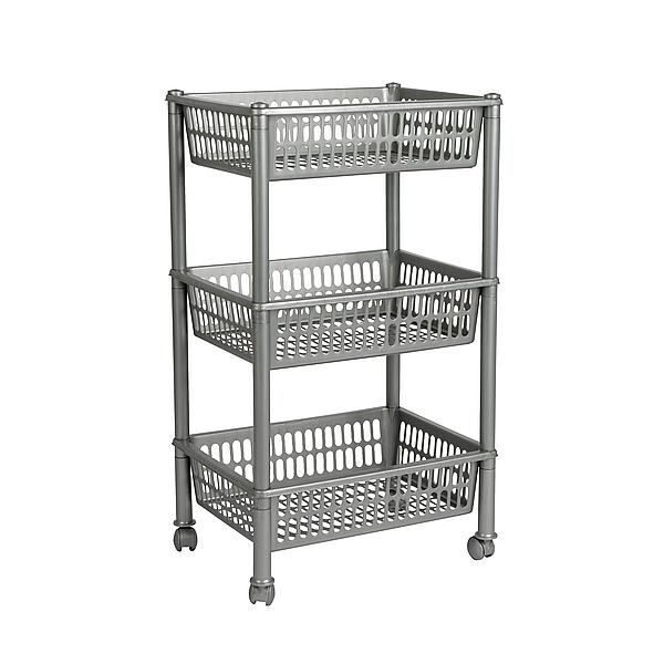 Aufbewahrungsregal Rectangle 3 Körbe Silber Campingschrank Soellaart.nl