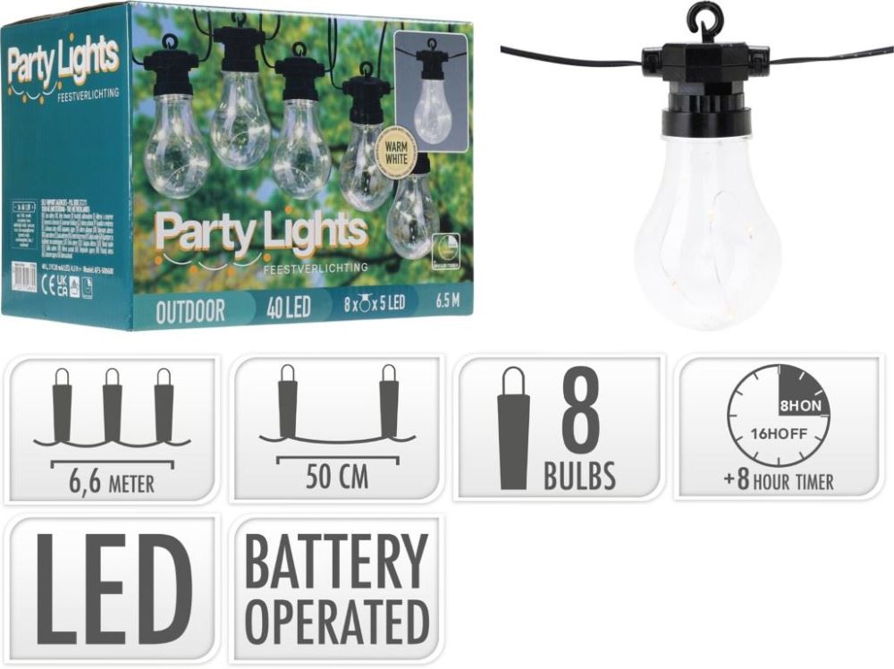 Partybeleuchtung 8 x 5 LED Lampen Soellaart.nl