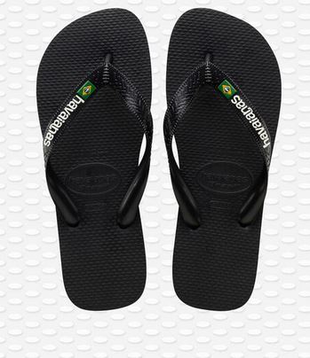 Brasil Logo Slipper Heren Black/Black 35/36