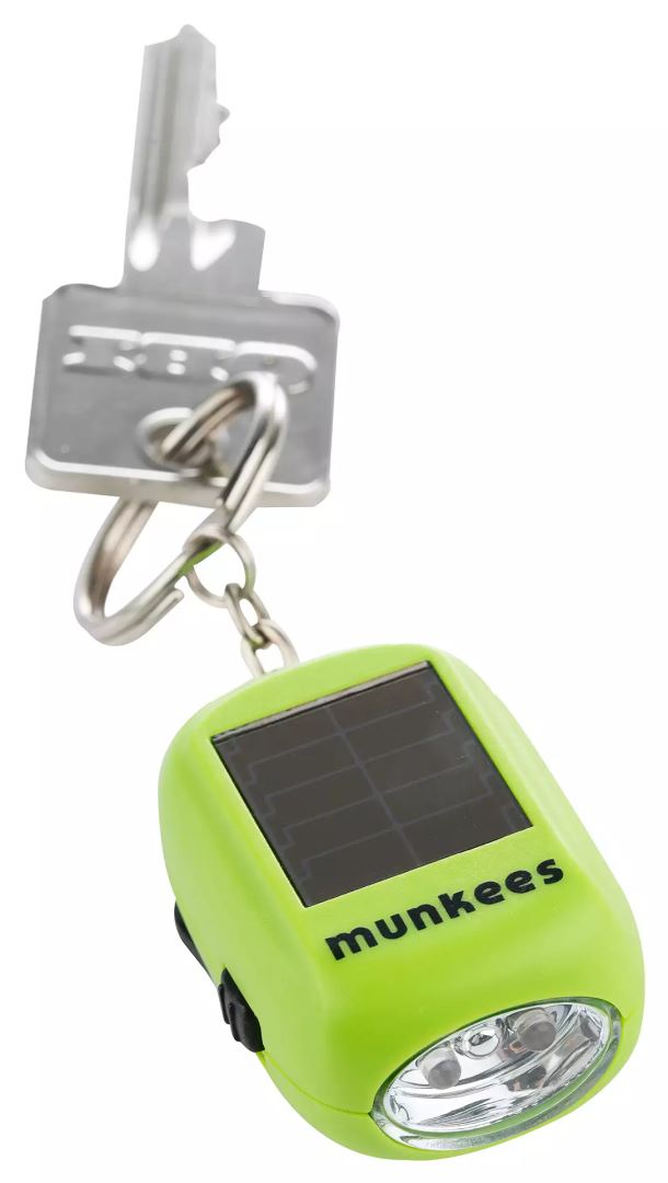 Munkees Mini Solar Dynamo Flashlight Sleutelhanger Green Os